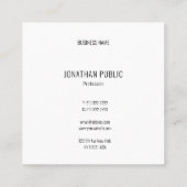 モダンプロフェッショナルスタイリッシュテンプレートトレンディー スクエア名刺 (裏面)