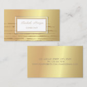 モダンプロフェッショナルスタイリッシュ金ゴールドグリッターストライプ 名刺 (正面/裏面)