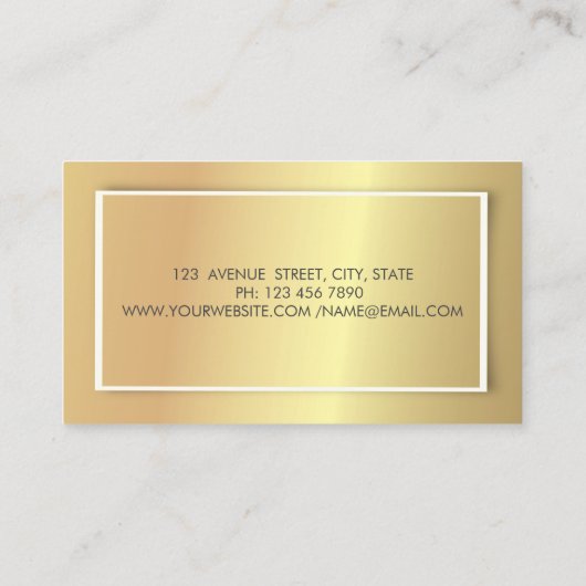 モダンプロフェッショナルスタイリッシュ金ゴールドブラックストライプ 名刺 (裏面)