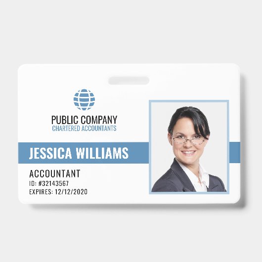 モダンプロフェッショナルスタッフ従業員ID バッジ (Front)