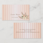 モダンプロフェッショナルストライプの水彩花 名刺 (正面/裏面)
