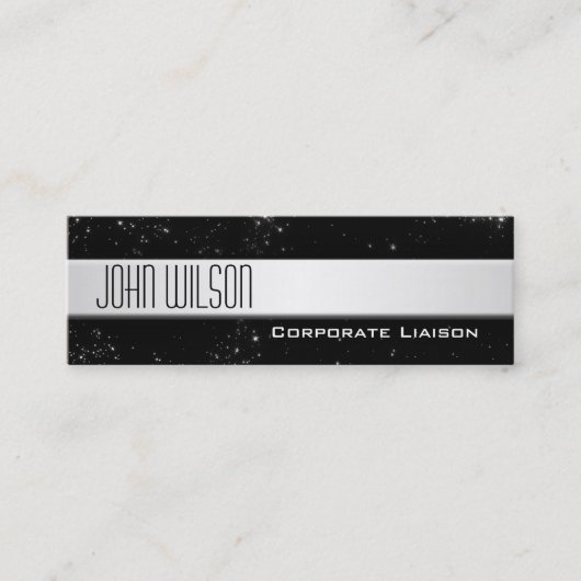 モダンプロフェッショナルスリムラインブラック名刺 スキニー名刺 (正面)