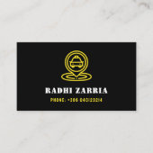 モダンプロフェッショナルタクシー運転手ブラック&イエロー 名刺 (正面)