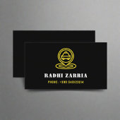 モダンプロフェッショナルタクシー運転手ブラック&イエロー 名刺