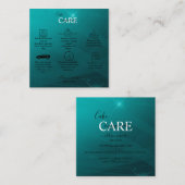 モダンプロフェッショナルターコイズケ気にーキ スクエア名刺 (正面/裏面)