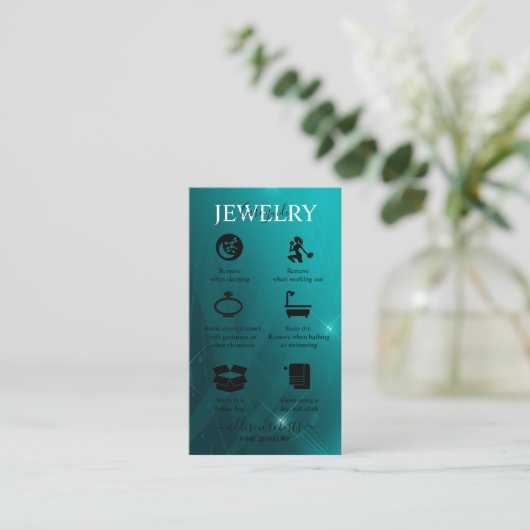 モダンプロフェッショナルターコイズジュエリー気に 名刺 (スタンド正面)