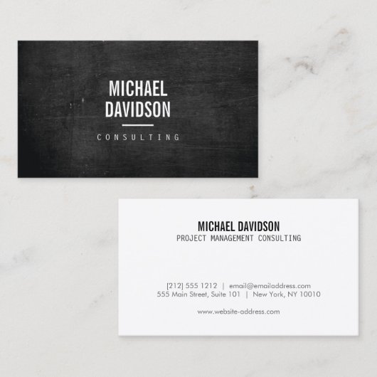 モダンプロフェッショナルダークウッドの名刺 名刺 (正面/裏面)