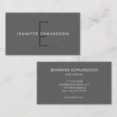 モダンプロフェッショナルダークグレービジモノグラムのネス 名刺 (正面/裏面)