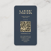 モダンプロフェッショナルダークブルーモノグラムマーケティング 名刺 (裏面)