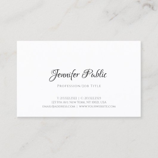 モダンプロフェッショナルデザインエレガントシンプルテンプレート 名刺 (正面)