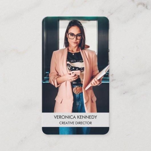 モダンプロフェッショナルトレンディービジネスフォト 名刺 (正面)