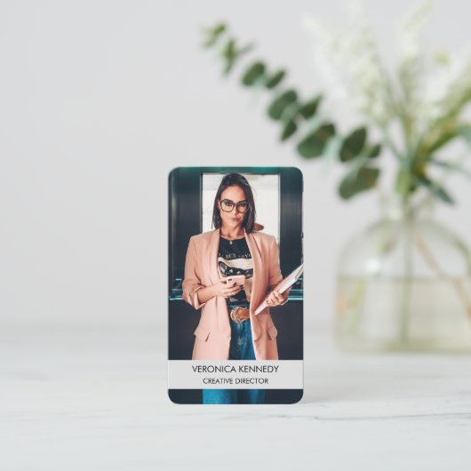 モダンプロフェッショナルトレンディービジネスフォト 名刺 (スタンド正面)