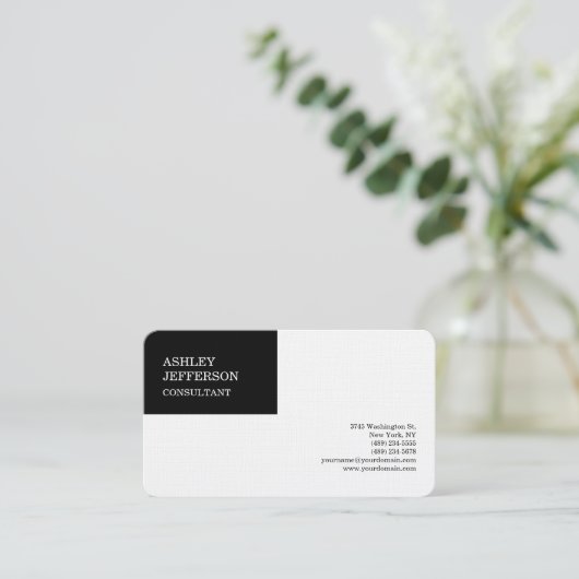 モダンプロフェッショナルトレンディーミニマルエレガントリスト 名刺 (スタンド正面)