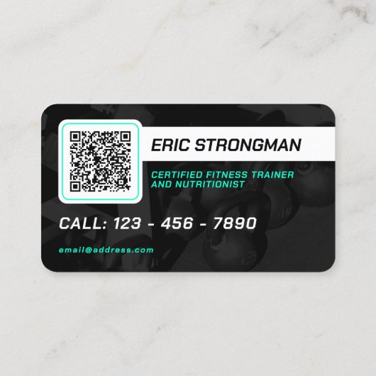 モダンプロフェッショナルトレーナーのプロフィール写真 名刺 (裏面)