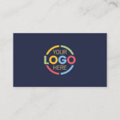 モダンプロフェッショナルネイビーブルーカンパニーロゴ 名刺 (正面)