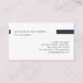 モダンプロフェッショナルネイビーブルーグレージオメトリ 名刺 (裏面)