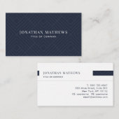 モダンプロフェッショナルネイビーブルーグレージオメトリ 名刺 (正面/裏面)