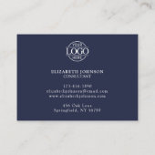 モダンプロフェッショナルネイビーブルーシンプルリマインダー 予約カード (裏面)