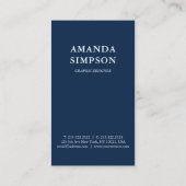 モダンプロフェッショナルネイビーブルー写真 名刺 (裏面)