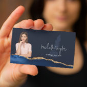 モダンプロフェッショナルネイビーモバイル公証人QRコード 名刺