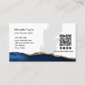 モダンプロフェッショナルネイビーモバイル公証人QRコード 名刺 (裏面)