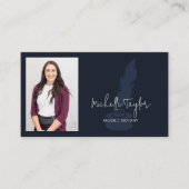 モダンプロフェッショナルネイビーモバイル公証人QRコード 名刺 (正面)