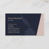 モダンプロフェッショナルネイビー赤面公証人 名刺 (裏面)