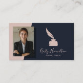 モダンプロフェッショナルネイビー赤面公証人 名刺 (正面)