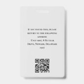 モダンプロフェッショナルネイビー金ゴールドフォトロゴQRコード バッジ (Back)