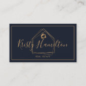 モダンプロフェッショナルネイビ実在ーエステート写真の追加 名刺 (正面)