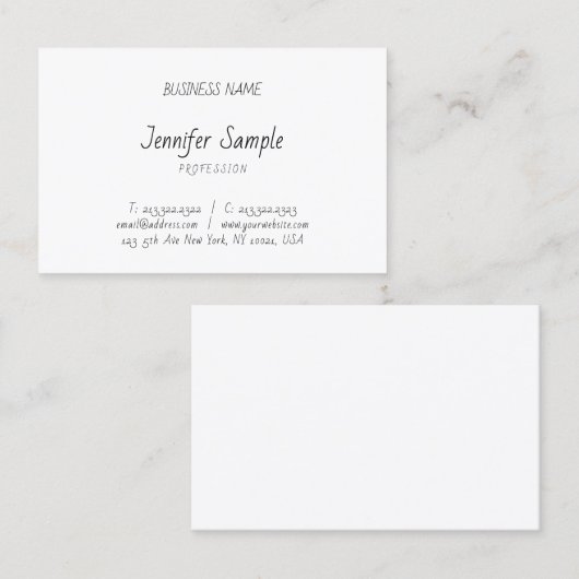 モダンプロフェッショナルハンドスクリプトテンプレートかわいらし 名刺 (正面/裏面)