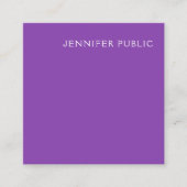 モダンプロフェッショナルバエレガントイオレットテンプレートトレンディー スクエア名刺 (正面)