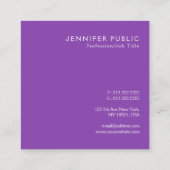 モダンプロフェッショナルバエレガントイオレットテンプレートトレンディー スクエア名刺 (裏面)