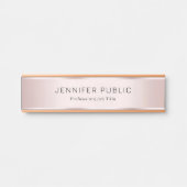 モダンプロフェッショナルバラ金ゴールドエレガントテンプレート サインプレート (正面)