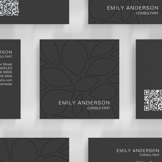 モダンプロフェッショナルパーソナライズされたQR名刺 スクエア名刺