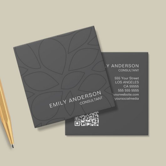 モダンプロフェッショナルパーソナライズされたQR名刺 スクエア名刺