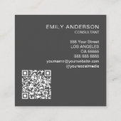 モダンプロフェッショナルパーソナライズされたQR名刺 スクエア名刺 (裏面)