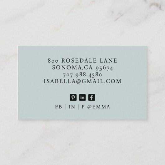 モダンプロフェッショナルビジネスコンサルタント写真 名刺 (裏面)