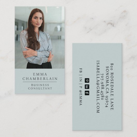 モダンプロフェッショナルビジネスコンサルタント写真 名刺 (正面/裏面)