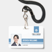 モダンプロフェッショナルビジネスマンID従業員 バッジ (ストラップ付き表面)