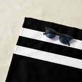 モダンプロフェッショナルビジネスロゴブラックストライプ ビーチタオル (インサイチュ)