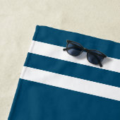 モダンプロフェッショナルビジネスロゴブルーストライプ ビーチタオル (インサイチュ)