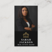 モダンプロフェッショナルビジネス写真ポートレートとロゴ 名刺 (正面)