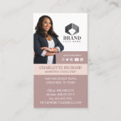 モダンプロフェッショナルビジネス写真ポートレートとロゴ 名刺 (正面)