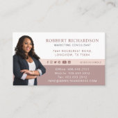 モダンプロフェッショナルビジネス写真ポートレートとロゴ 名刺 (正面)