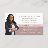 モダンプロフェッショナルビジネス写真ロゴとQRコード 名刺 (正面)