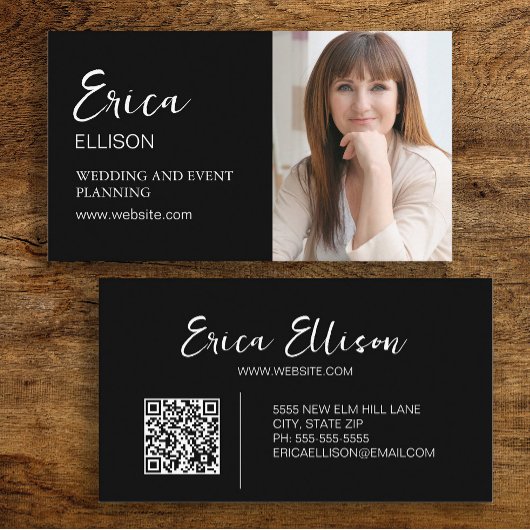 モダンプロフェッショナルビジネスQRコード写真 名刺