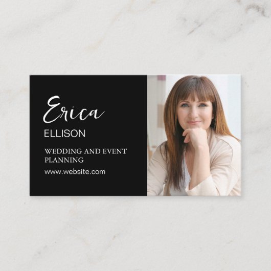 モダンプロフェッショナルビジネスQRコード写真 名刺 (正面)