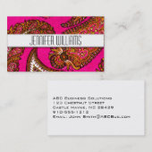 モダンプロフェッショナルピンクペイズリー名刺 名刺 (正面/裏面)