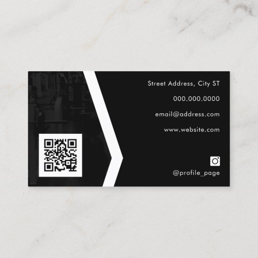 モダンプロフェッショナルフィットネスポートレート 名刺 (裏面)